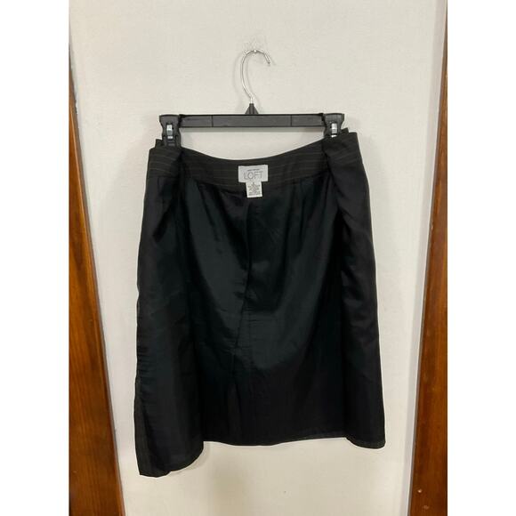 VTG 90s Loft Pinstripe Skirt A-Line Knee Length Button Front Size 4 Small - Picture 3 of 6